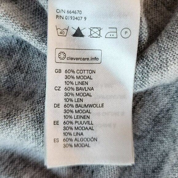 H&M L.O.G.G. Heather Gray V-neck Knit Sweater Womens Small - Picture 6 of 6